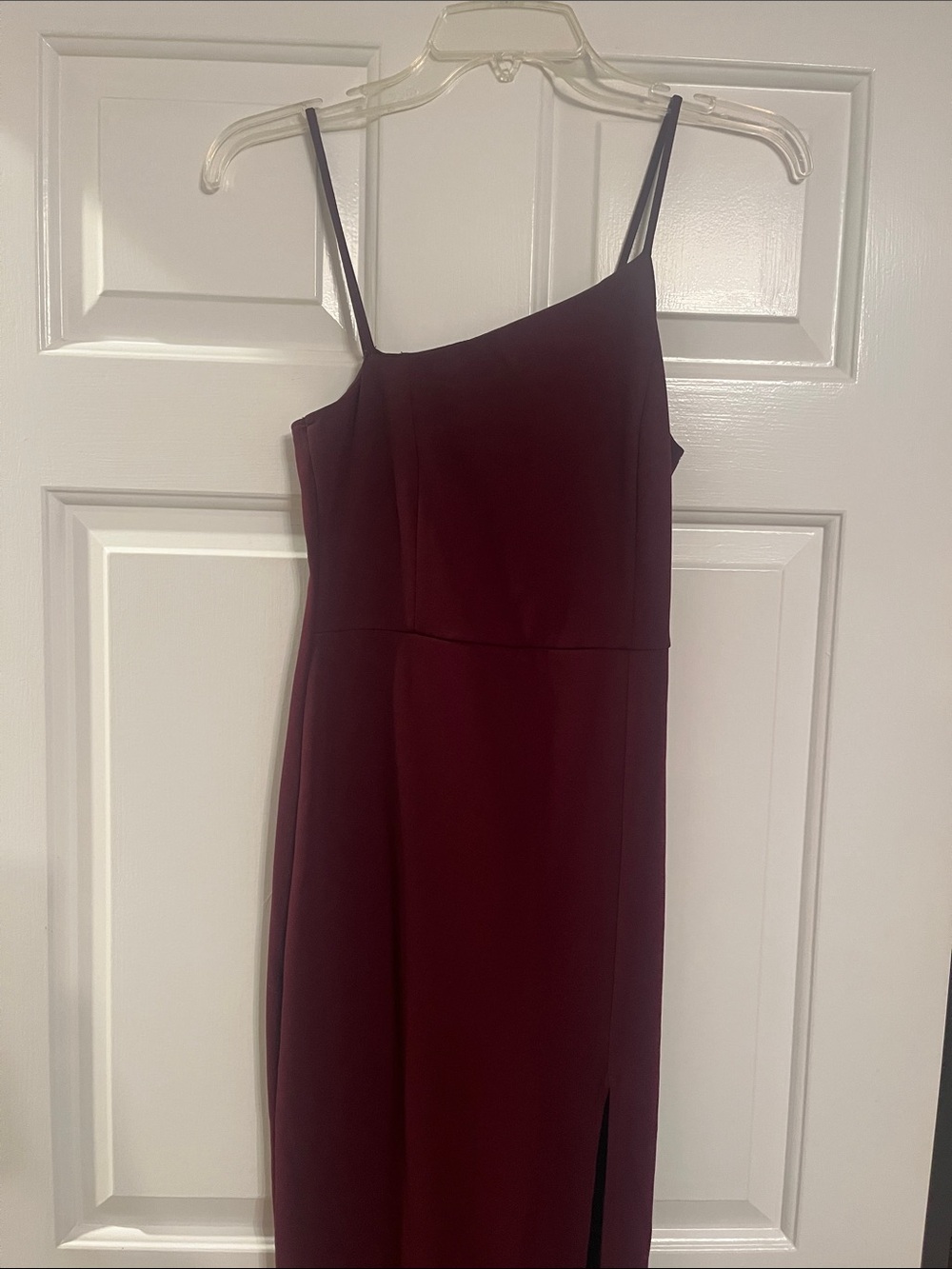 NWT Size S Lulu's Burgundy One-Shoulder Slip Dress